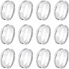 Unicraftale 12Pcs Stainless Steel Grooved Finger Ring Settings STAS-UN0038-94E-1