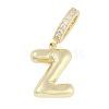 Brass Micro Pave Clear Cubic Zirconia Pendants KK-M289-01Z-G-1