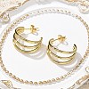 304 Stainless Steel Triple C-Shaped Stud Earrings for Women EJEW-C096-68G-02-4