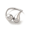 Non-Tarnish 316 Stainless Steel Cuff Ring RJEW-C066-01P-2