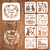 9Pcs 9 Styles Easter PET Hollow Out Drawing Painting Stencils Sets DIY-WH0383-0037-2