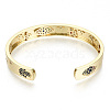 Brass Micro Pave Cubic Zirconia Cuff Bangles BJEW-S142-022-NF-3