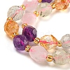 Natural Amethyst & Rose Quartz & Prehnite & Citrine Beads Strands G-N342-35-3