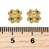 Flower Brass Micro Pave Cubic Zirconia Bead Caps KK-K300-01B-G-3