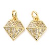 Brass Micro Pave Cubic Zirconia Charms ZIRC-SZ0004-54-1