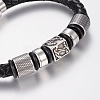 Braided Leather Cord Bracelets X-BJEW-H560-26-2