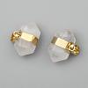 Natural Quartz Crystal Double Terminated Pointed Pendants G-P049-05G-2