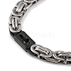 201 Stainless Steel Cross Byzantine Chain Necklace NJEW-F222-38EBP-07-3