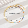 Brass Wheat & Plastic Colorful Asymmetrical Beach Vacation Anklets for Women FH4737-4