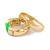 Rack Plating Brass Cubic Zirconia Enamel Earrings EJEW-S219-14G-3