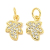 Rack Plating Brass Micro Pave Clear Cubic Zirconia Pendants KK-B093-14G-1