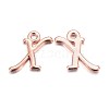 Rose Gold Plated Alloy Letter Pendants X-PALLOY-J718-01RG-X-1