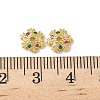Brass Micro Pave Colorful Cubic Zirconia Bead Caps KK-K293-67G-2