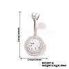 Chic Flat Round Brass Full Crystal Rhinestone Curved Barbell Belly Button Rings with Shiny Delicate Design YW9589-6-1