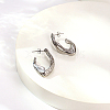 304 Stainless Steel Twist Teardrop Stud Earrings LM6683-2-2