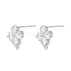 Brass Micro Pave Cubic Zirconia Stud Earring Findings KK-Z094-07P-3