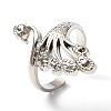 Zinc Alloy Peacock Open Cuff Ring RJEW-WH0003-04A-3