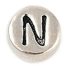 925 Sterling Silver Flat Round with Letter Beads LS-STER-G044-01AS-N-1
