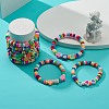 9Pcs 9 Style Handmade Polymer Clay Beaded Stretch Bracelets Set BJEW-JB08959-2