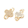 Brass Micro Pave Cubic Zirconia Connector Charms CU-CJC6430-01G-2