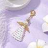 Angel Glass Seed Beads Pendants Decrotions HJEW-MZ00113-02-2