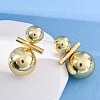Brass Stud Earrings EJEW-R025-01G-3