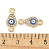 Alloy Blue Enamel Evil Eye Connector Charms ENAM-S003-03H-3