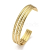 PVD Vacuum Plating 202 Stainless Steel Multi-strand Open Cuff Bangles for Women BJEW-M317-07D-G-1