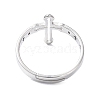 304 Stainless Steel Hollow Out Cross Adjustable Ring for Women RJEW-I097-05P-3