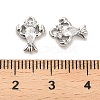 Brass Micro Pave Clear Cubic Zirconia Charms KK-C054-11P-3