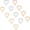 Unicraftale 18Pcs 3 Colors 304 Stainless Steel Open Heart Charms STAS-UN0029-72-1