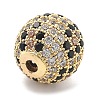 Brass Micro Pave Cubic Zirconia Beads KK-L228-11G-2