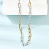 4MM Two Tone 304 Stainless Steel Textured Paperclip Chain Necklaces for Man and Women SA-CBAB767-10GP-2