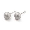 Tarnish Resistant 201 Stainless Steel Textured Ball Stud Earrings STAS-Z039-01C-P-2