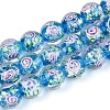 Handmade Foil Glass Beads Strands FOIL-N033-04C-1