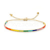 Bohemian Rainbow Seed Beads Adjustable Braided Bracelets for Women NN7174-1