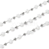 Cube Glass & 201 Stainless Steel Beaded Chains CHS-A015-05P-1