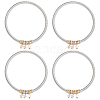 BENECREAT 4Pcs Iron Round Chains Stretch Bracelets Set BJEW-BC0001-24-1