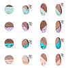 SUNNYCLUE Transparent Resin & Walnut Wood Stud Earring Findings MAK-SC0001-08P-1