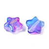 Transparent Spray Painted Frosted Glass Beads X2-GLAA-NH0003-01F-2