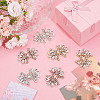 6Pcs 3 Colors Alloy with Glass Rhinestone Bowknot AJEW-NB0006-23-4
