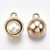 ABS Plastic Imitation Pearl Semi Circle Pendants PACR-T007-18KC-2