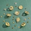  4 Pairs 2 Style Brass Stud Earring Findings KK-NB0002-50-4