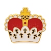 Crown Alloy Enamel Brooches JEWB-I035-07G-02-1