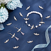 HOBBIESAY 100Pcs Tibetan Style Alloy Heart with Wing Connector Charms TIBE-HY0001-02-5