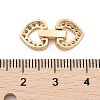 Brass Micro Pave Clear Cubic Zirconia Fold Over Clasps KK-C075-11G-3