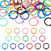  32Pcs 16 Colors Spray Painted Iron Split Key Rings IFIN-TA0001-56-1