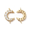 Brass Pave Clear Cubic Zirconia Connector Charms KK-M233-51G-1