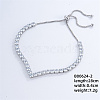 Brass Crystal Rhinestone Box Chain Slider Women's Bracelets UC5673-2-1