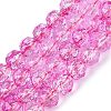 Crackle Transparent Glass Beads Strands GLAA-N063-10mm-12-1